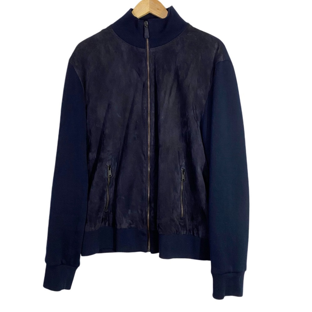 RALPH LAUREN Purple Label Suede Bomber Jacket